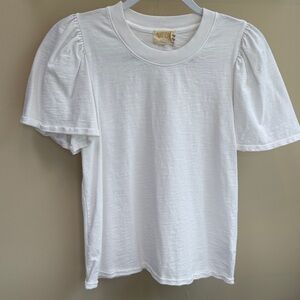 Nation LTD Classic White Flutter Sleeve Tee